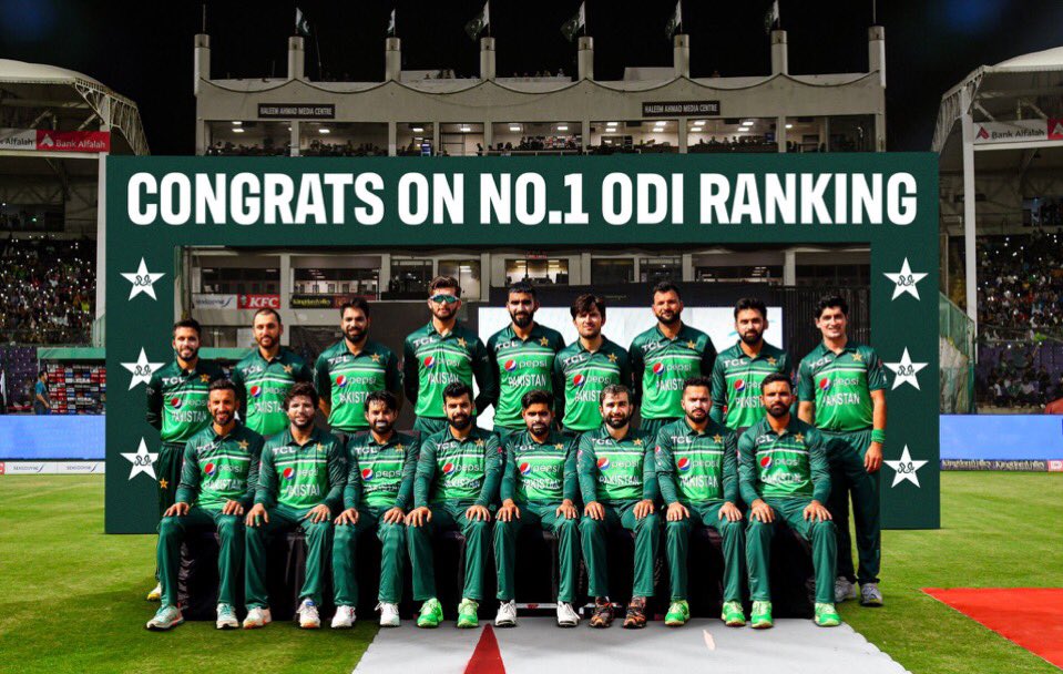 Pakistan ODI Team ranked No. 1